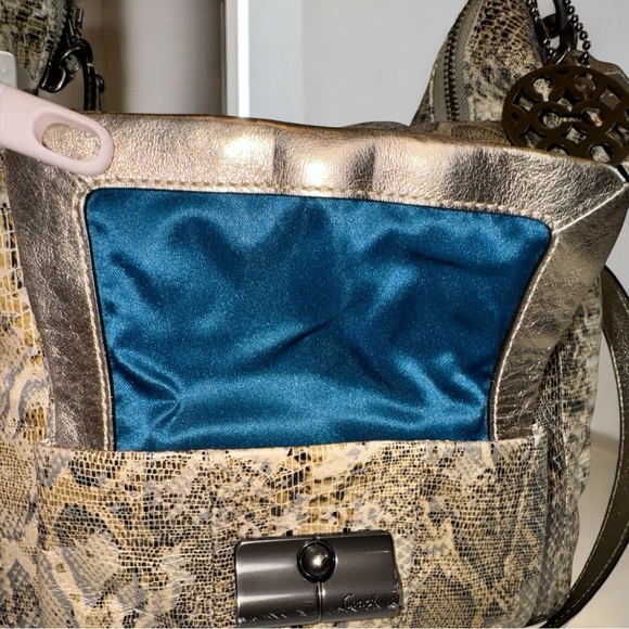 Coach Kristin Leather Python Embossed Hobo Shoulder Crossbody Shoulder Bag EUC - Picture 2 of 16